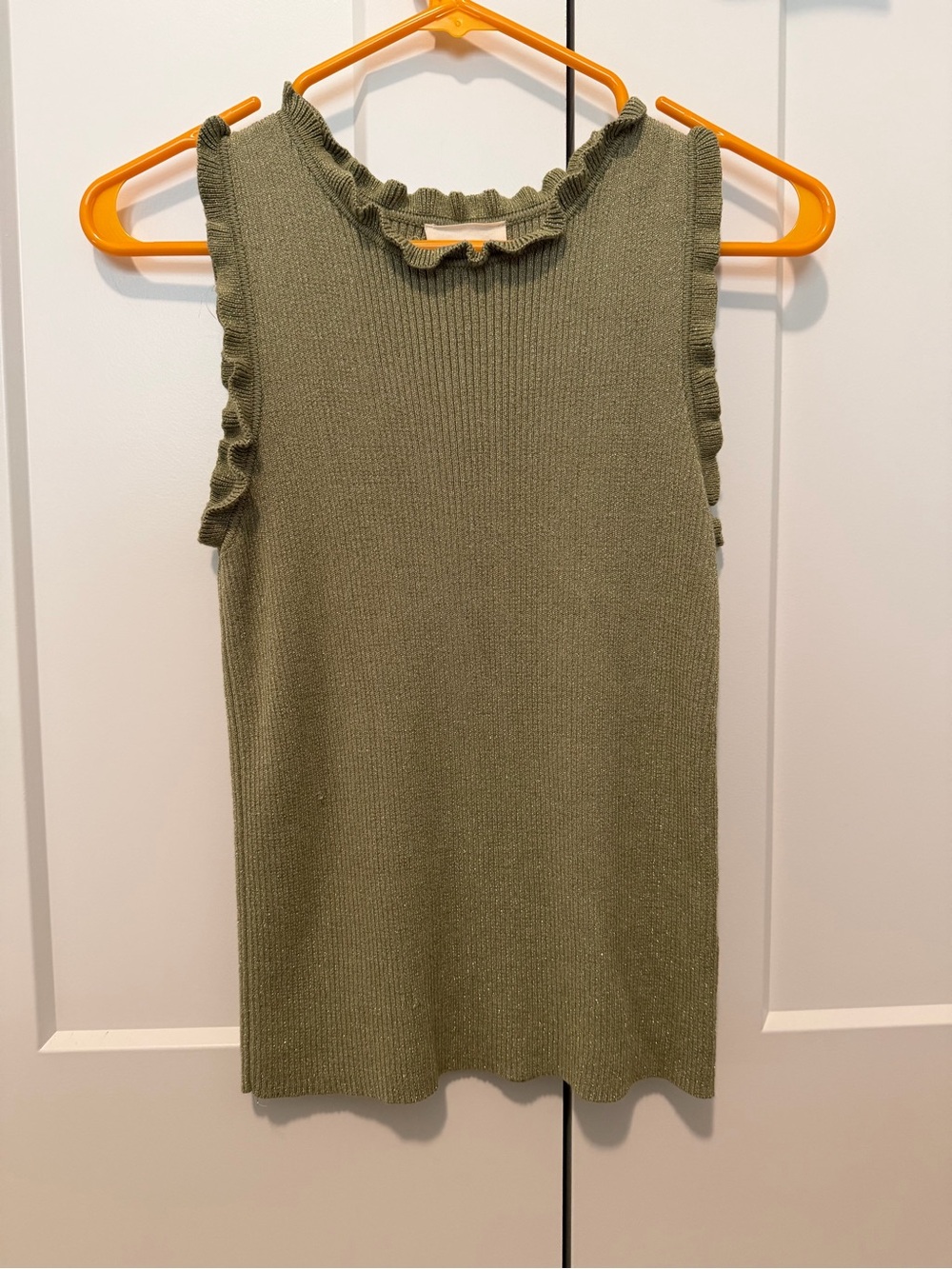 Green ruffle tank top